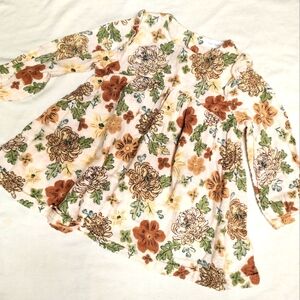 Angel Dear Cotton French Terry Empire Waist Dress, Long Sleeve Floral Shirt